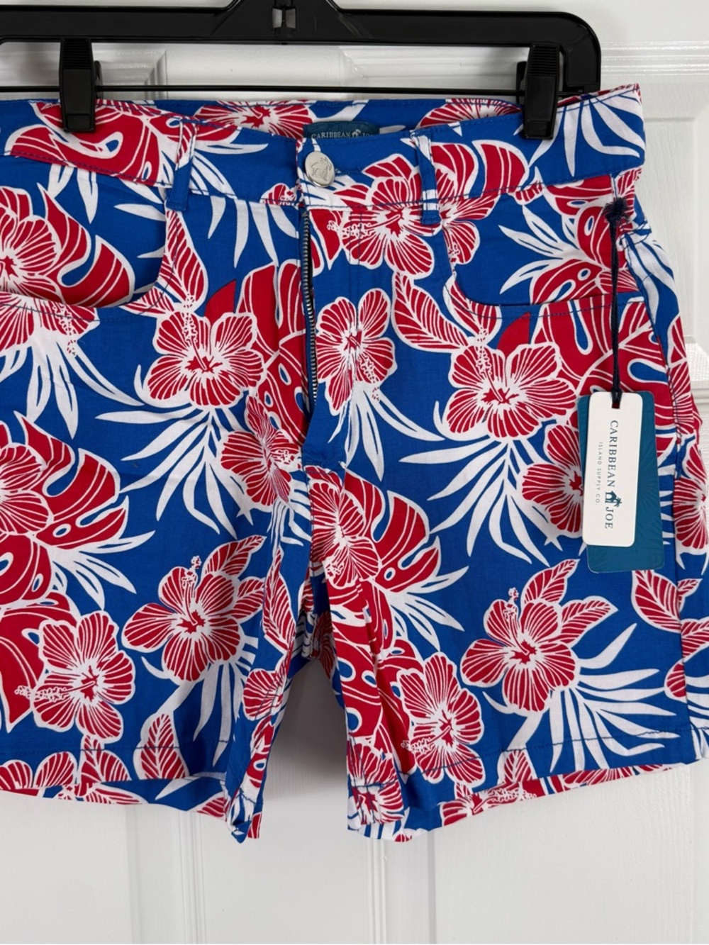 NWT Caribbean Joe Women’s Red White Blue Shorts Size 6 (Small)